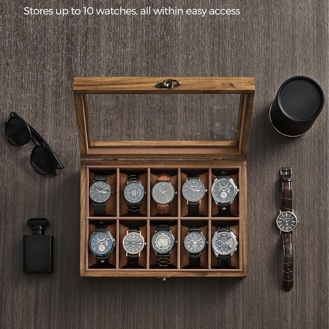 Glass Lid Watch Box