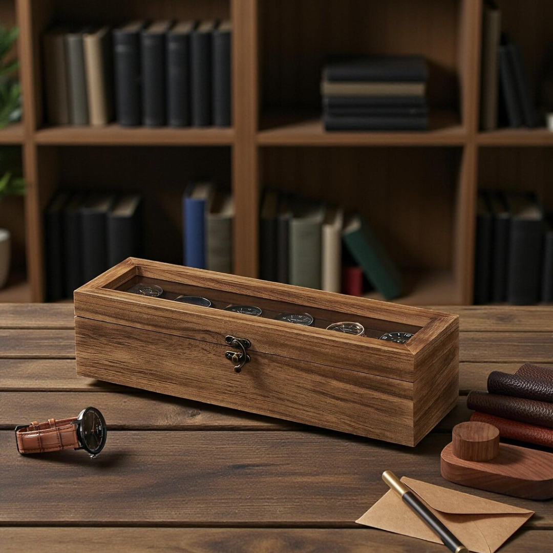 Glass Lid Watch Box
