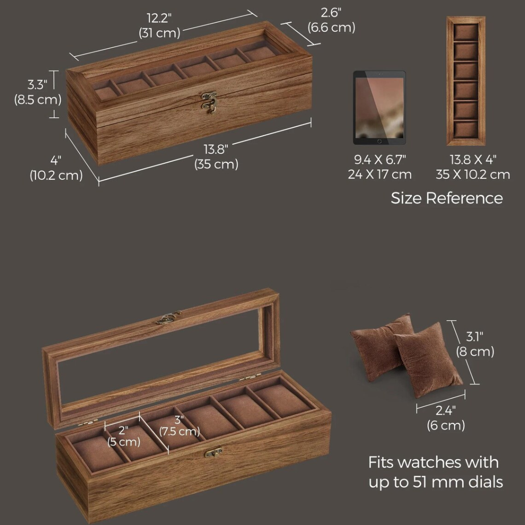 Glass Lid Watch Box