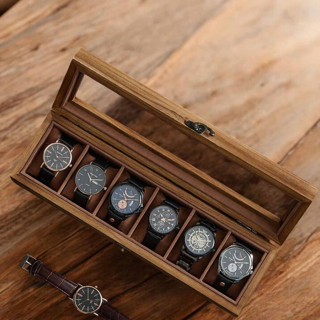 Glass Lid Watch Box