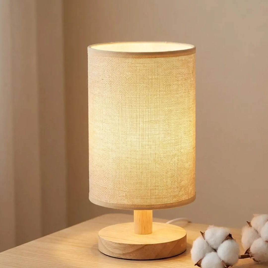 Minimalist Wooden Bedside Lamp,