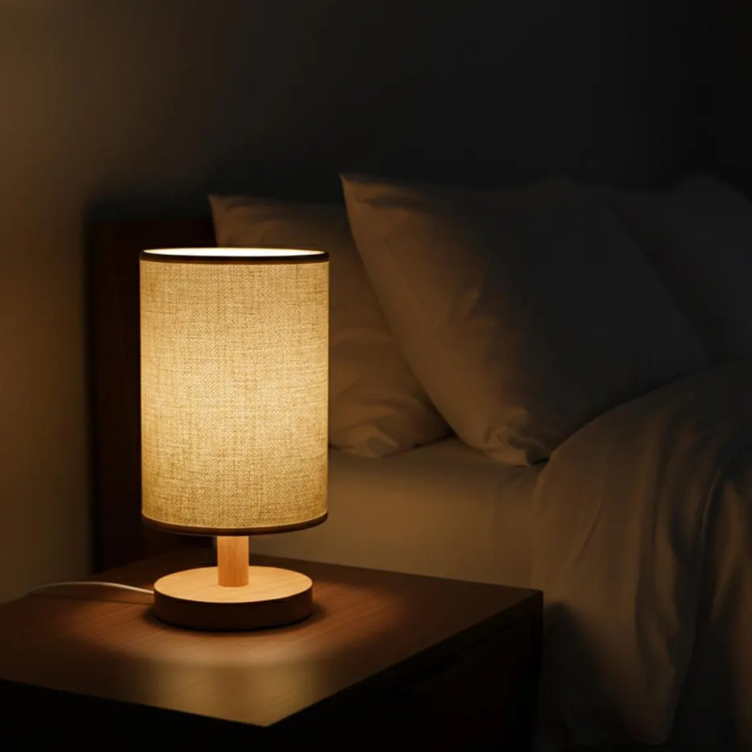 Minimalist Wooden Bedside Lamp,