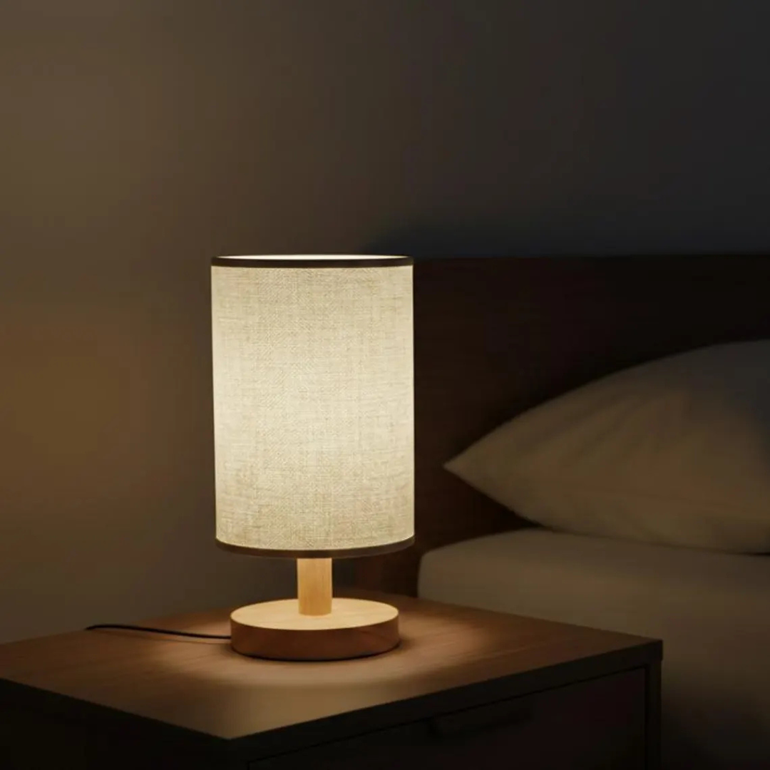 Minimalist Wooden Bedside Lamp,