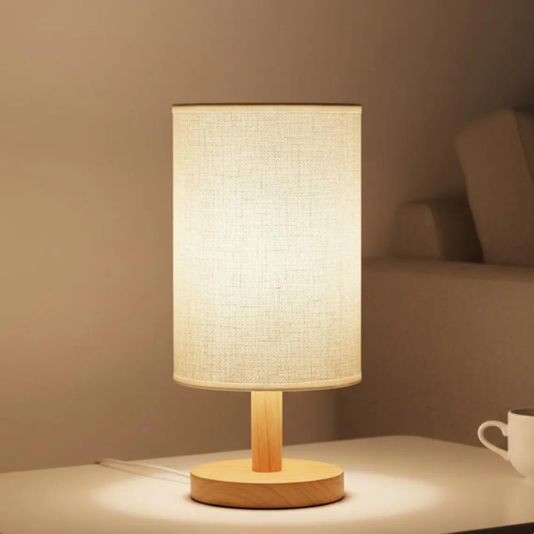 Minimalist Wooden Bedside Lamp,
