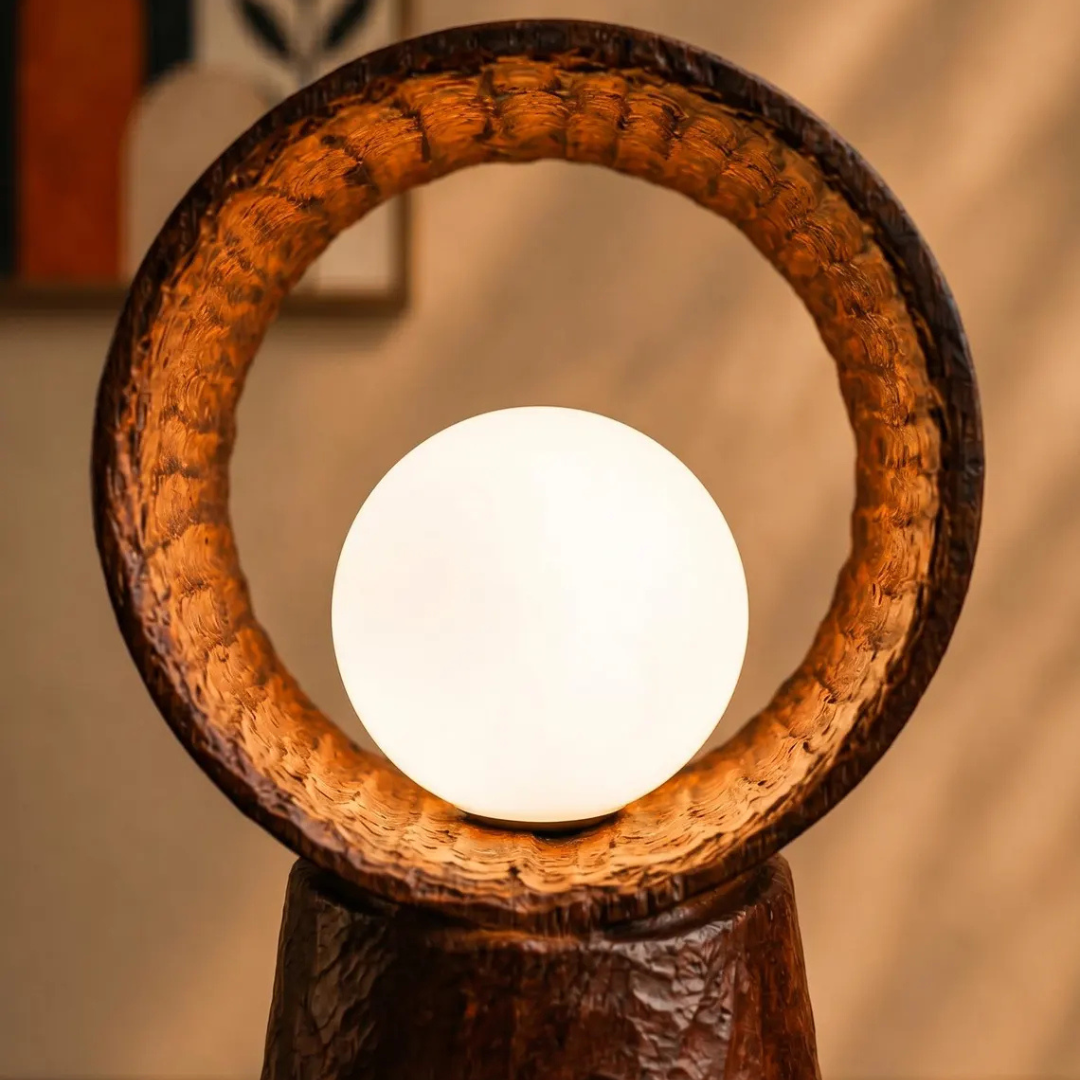 Wooden Ring Table Lamp