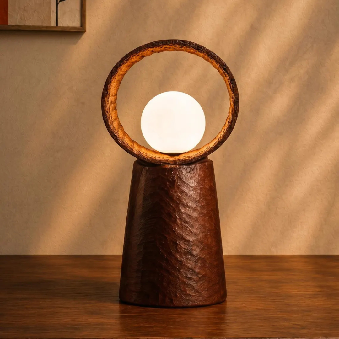Wooden Ring Table Lamp
