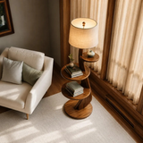 Teak Wood Floor Lamp