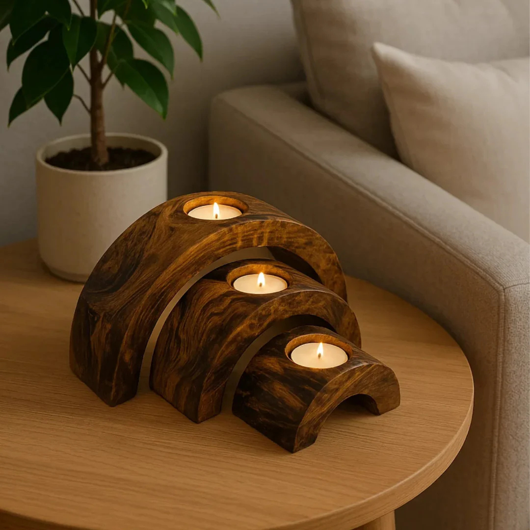 Aurora Wooden Tealight Set