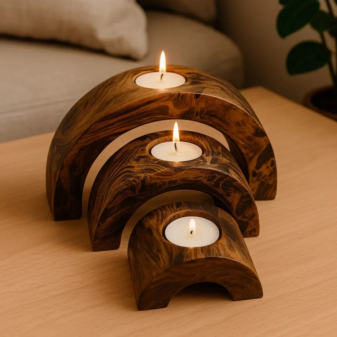 Aurora Wooden Tealight Set