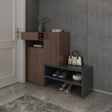 Fero Walnut Corner Shoe Storage