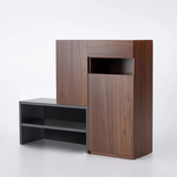 Fero Walnut Corner Shoe Storage
