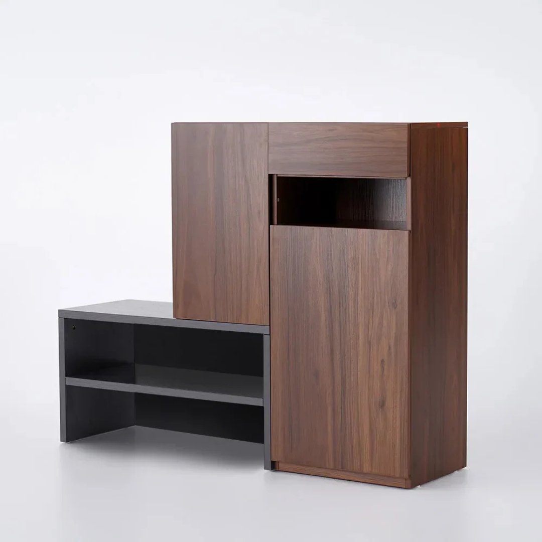 Fero Walnut Corner Shoe Storage