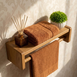 Wood Towel Rack with Shelf,