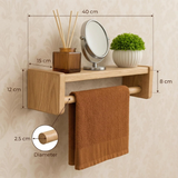 Wood Towel Rack with Shelf,