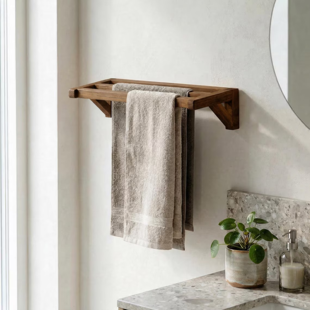 Solid Wood Towel Rack