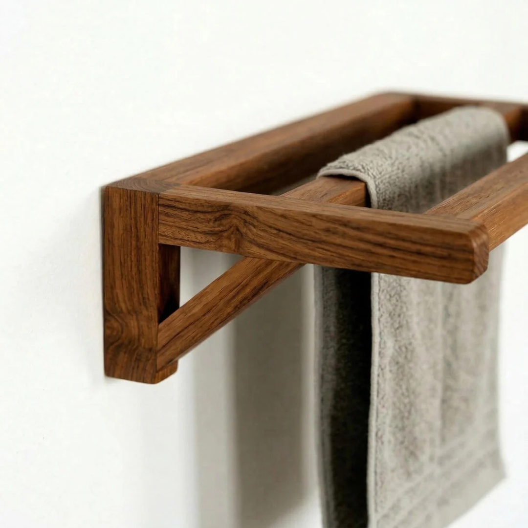 Solid Wood Towel Rack