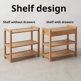 Wood Shoe Bench with Storage Drawer