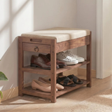 Wood Shoe Bench with Storage Drawer