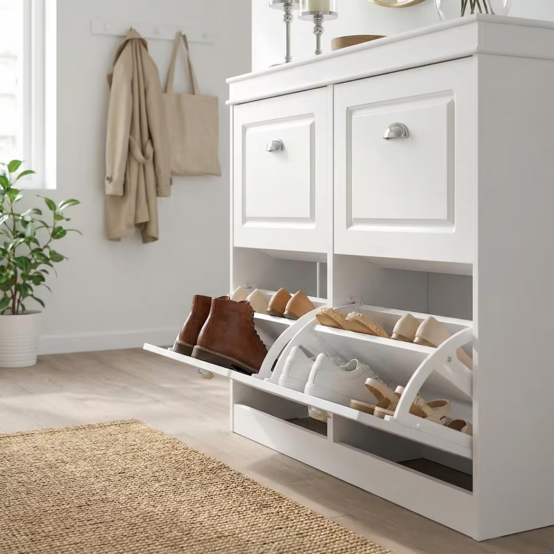 4-Door Shoe Rack – 8 Shelves, Shoe Storage Cabinet,