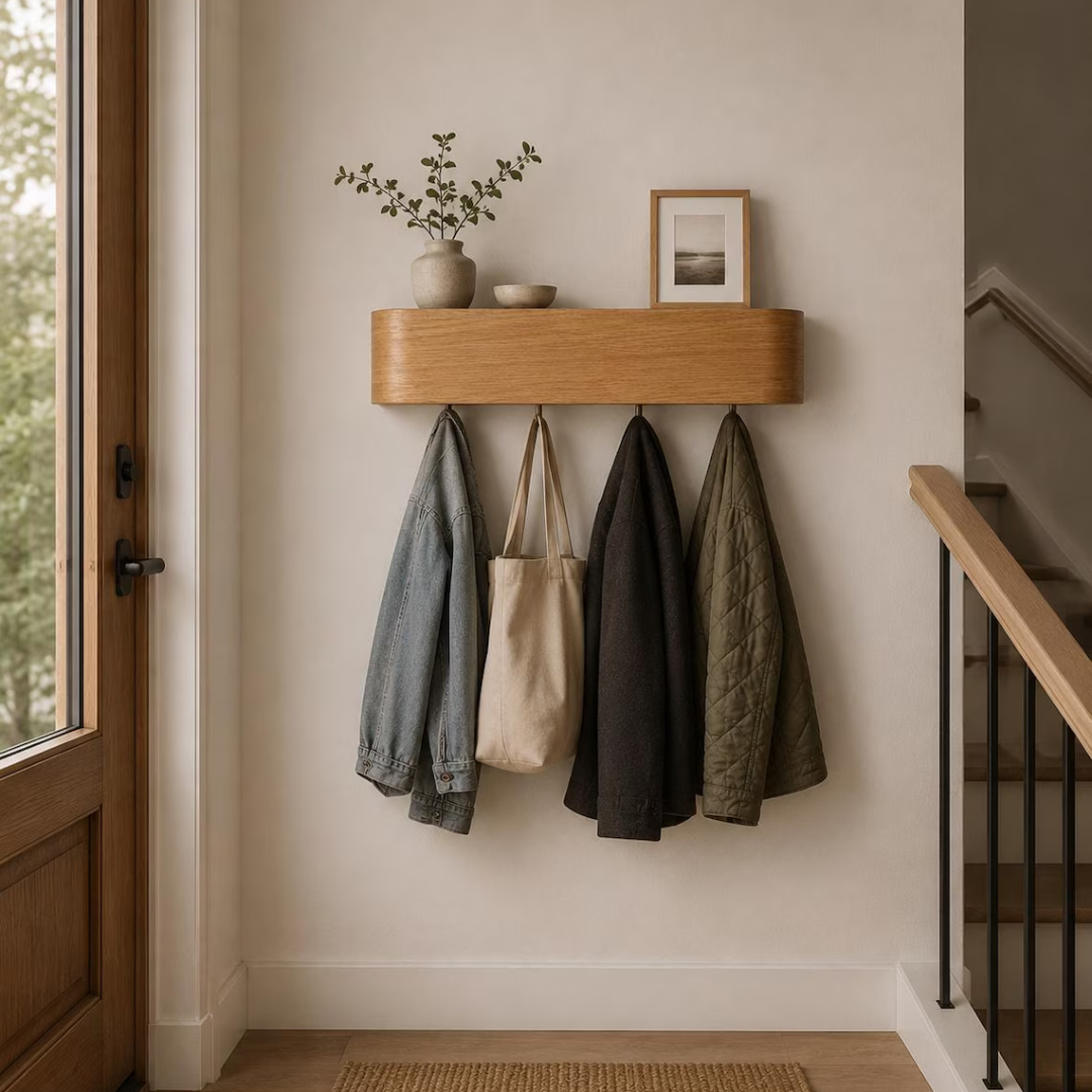 Minimalist Wall Coat Rack Shelf,