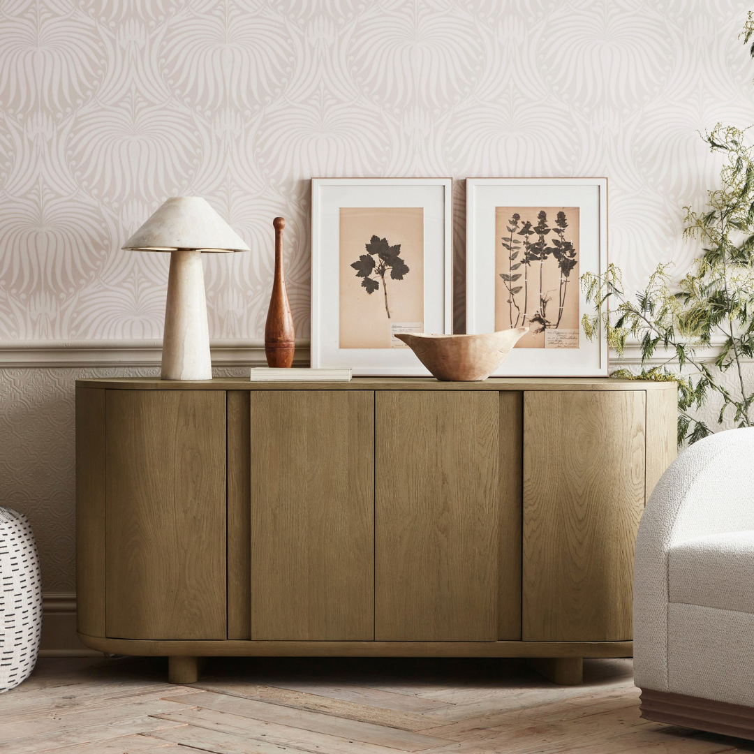 Modern Curved Sideboard Cabinet