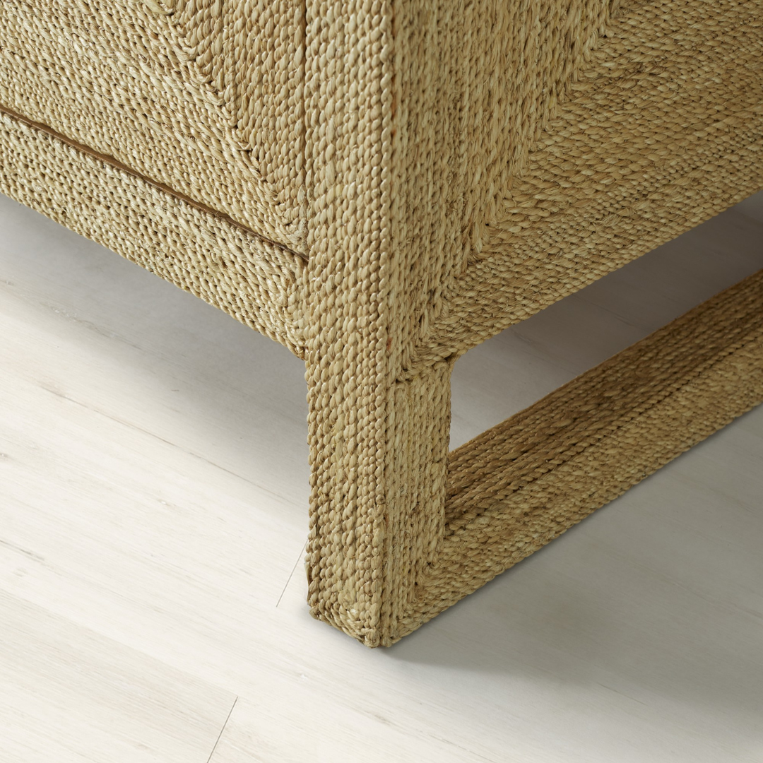 Natural rattan 4-Door Sideboard Cabinet
