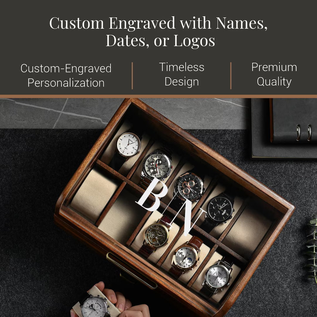 Walnut Watch Display Organizer