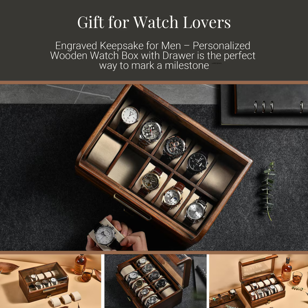 Walnut Watch Display Organizer