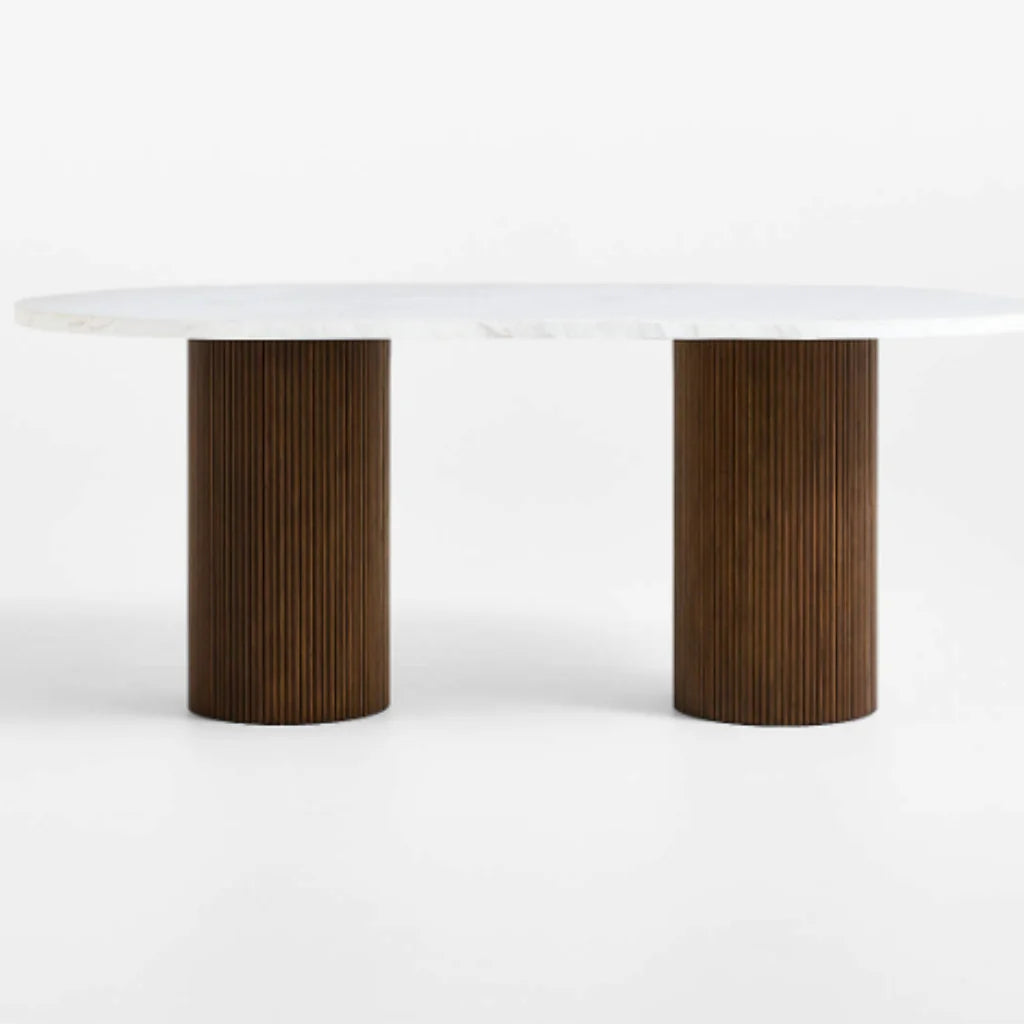 Volgograd Solid Wood & Mable Dining Table Set