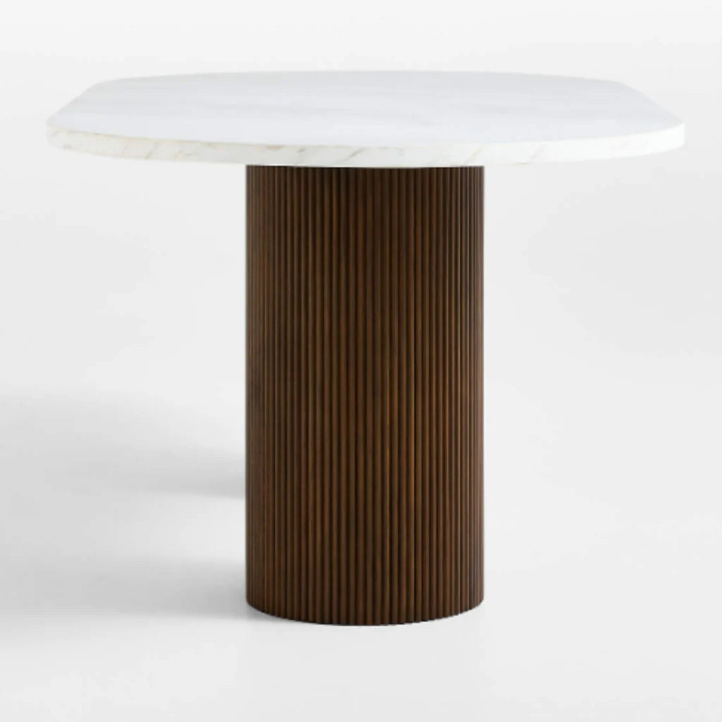 Volgograd Solid Wood & Mable Dining Table Set