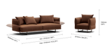 Zaza 3 Seater Sofa with Deep Seats