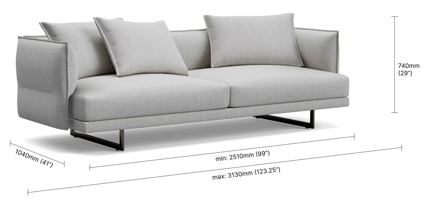 Zaza 3 Seater Sofa with Deep Seats