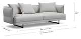 Zaza 3 Seater Sofa with Deep Seats