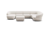 Aura Sectional Corner Sofa with Left Chaise and Square Ottoman