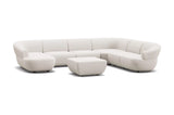 Aura Sectional Corner Sofa with Left Chaise and Square Ottoman