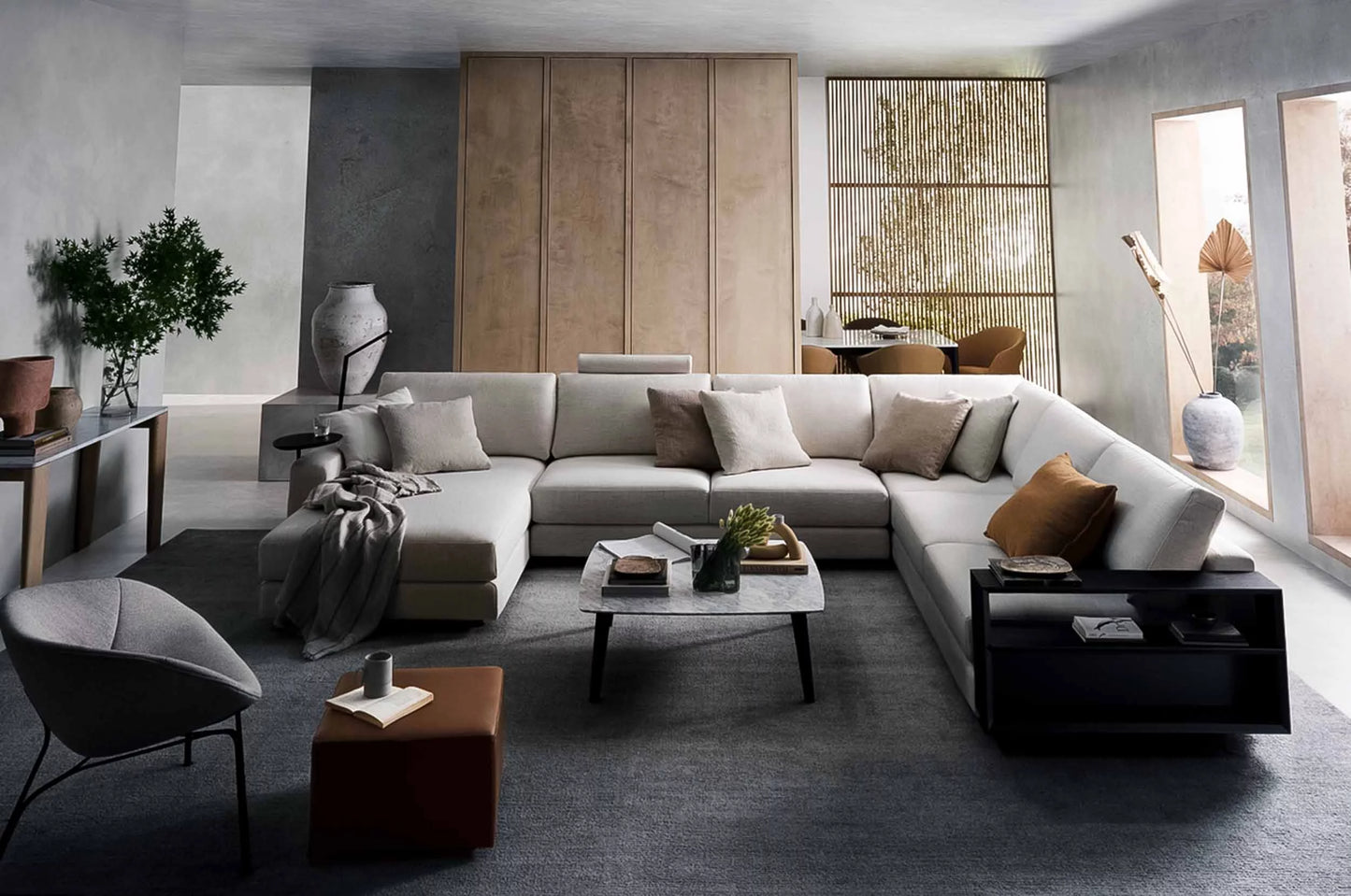 Concerto Sectional Corner Sofa with Chaise and Smart Pockets™