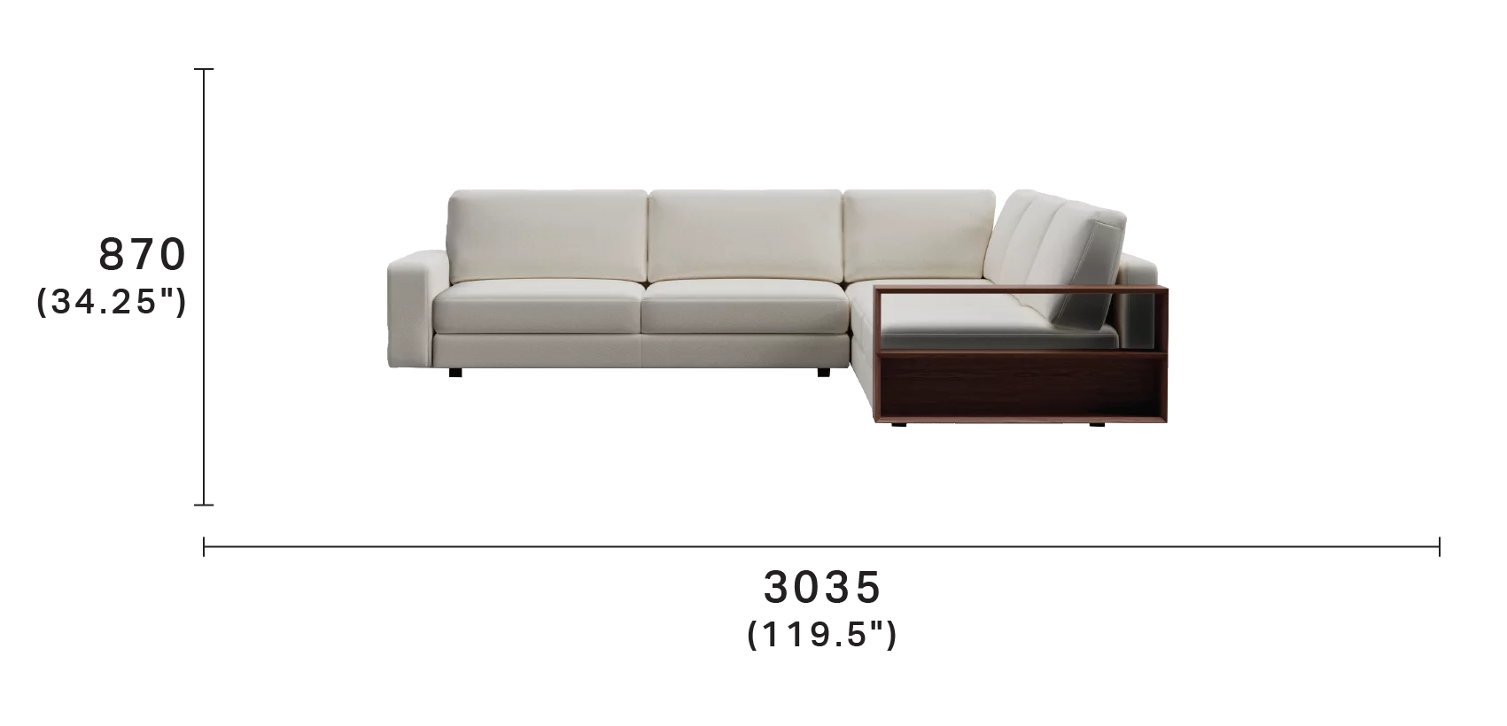 Concerto Sectional Corner Sofa with Smart Pockets™