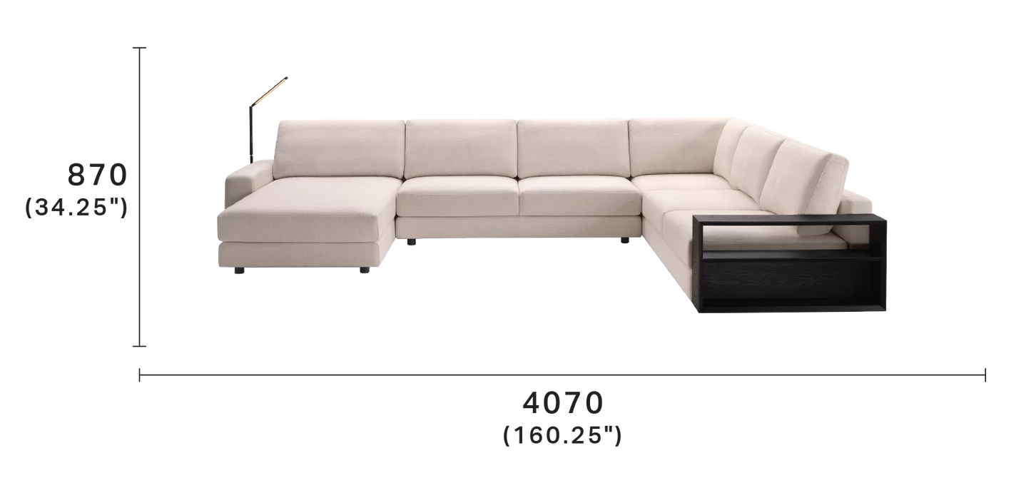 Concerto Sectional Corner Sofa with Chaise and Smart Pockets™