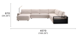 Concerto Sectional Corner Sofa with Chaise and Smart Pockets™