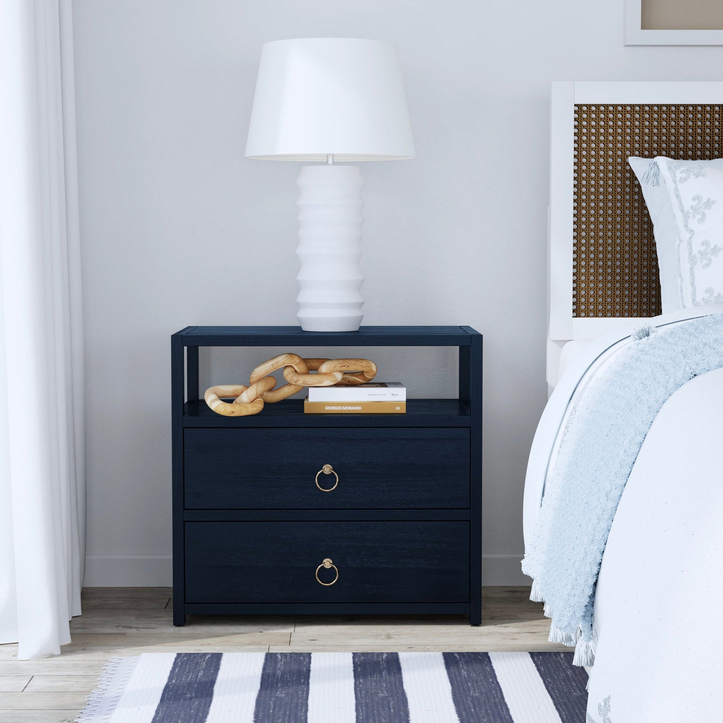 Lark 2 Drawer Wide Nightstand