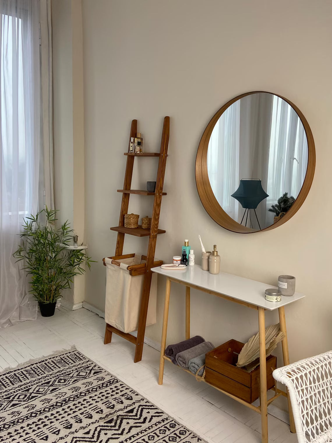 Wooden shelving laundry