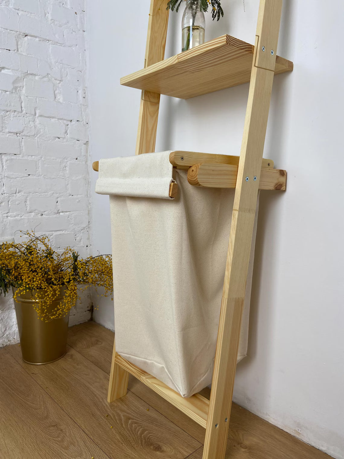 Wooden shelving laundry