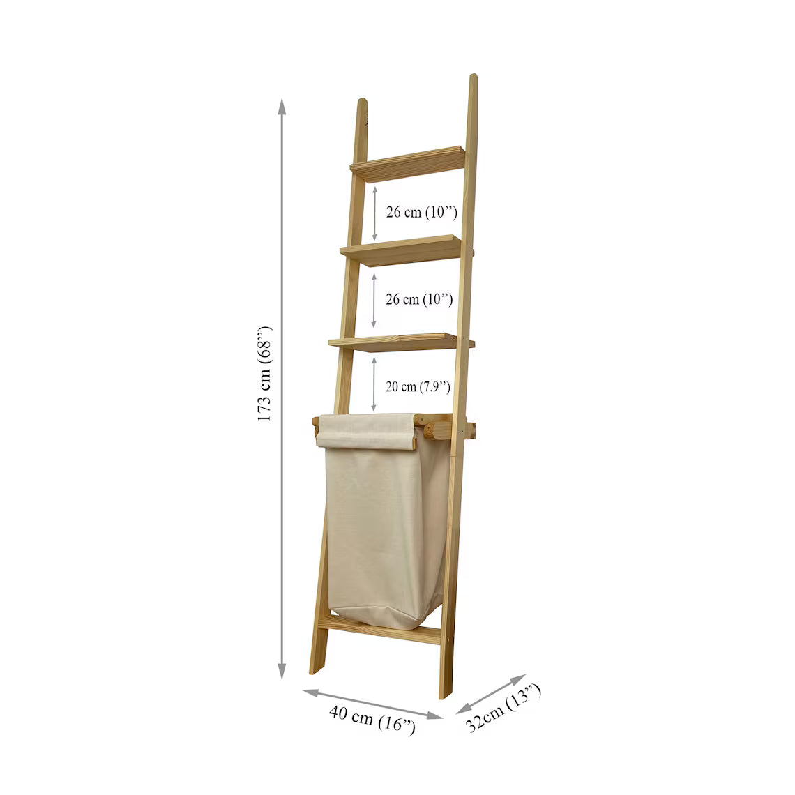 Wooden shelving laundry