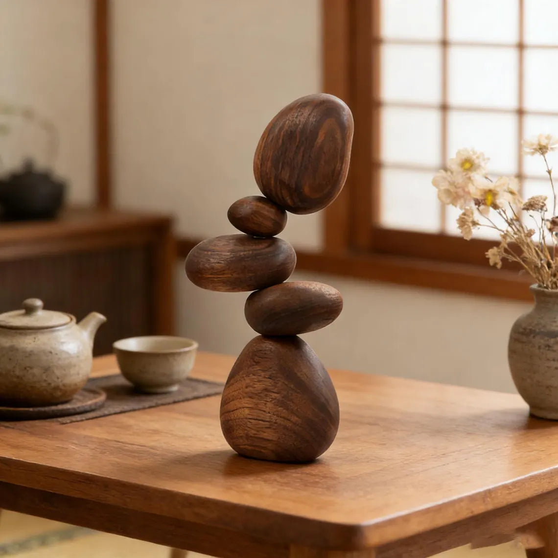 Handcrafted Wooden Balance Stones