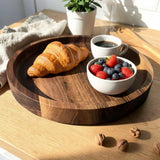 Round Walnut Serving Tray