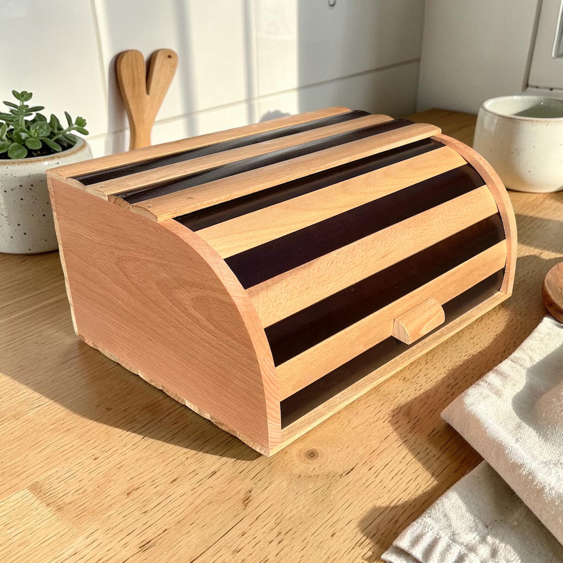 Wooden Bread Box Roll