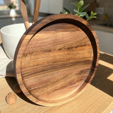 Round Walnut Serving Tray