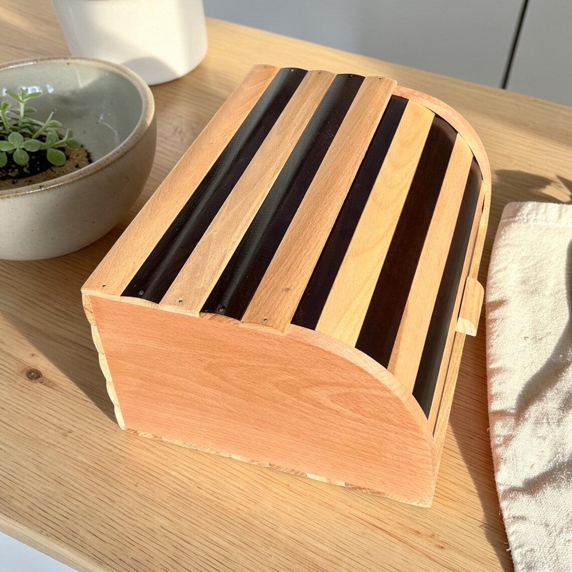 Wooden Bread Box Roll