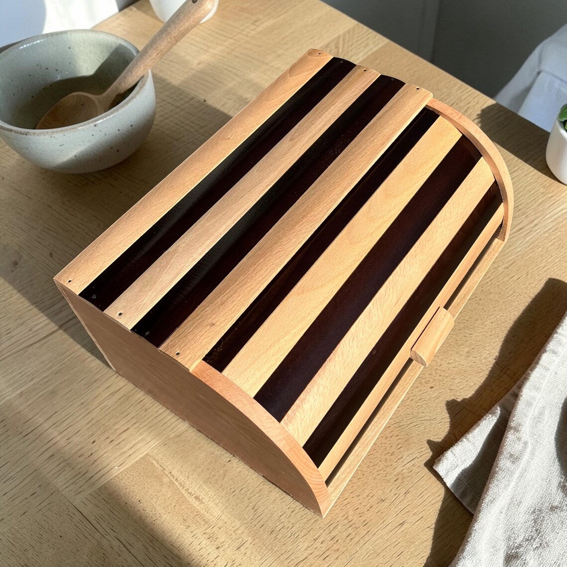 Wooden Bread Box Roll