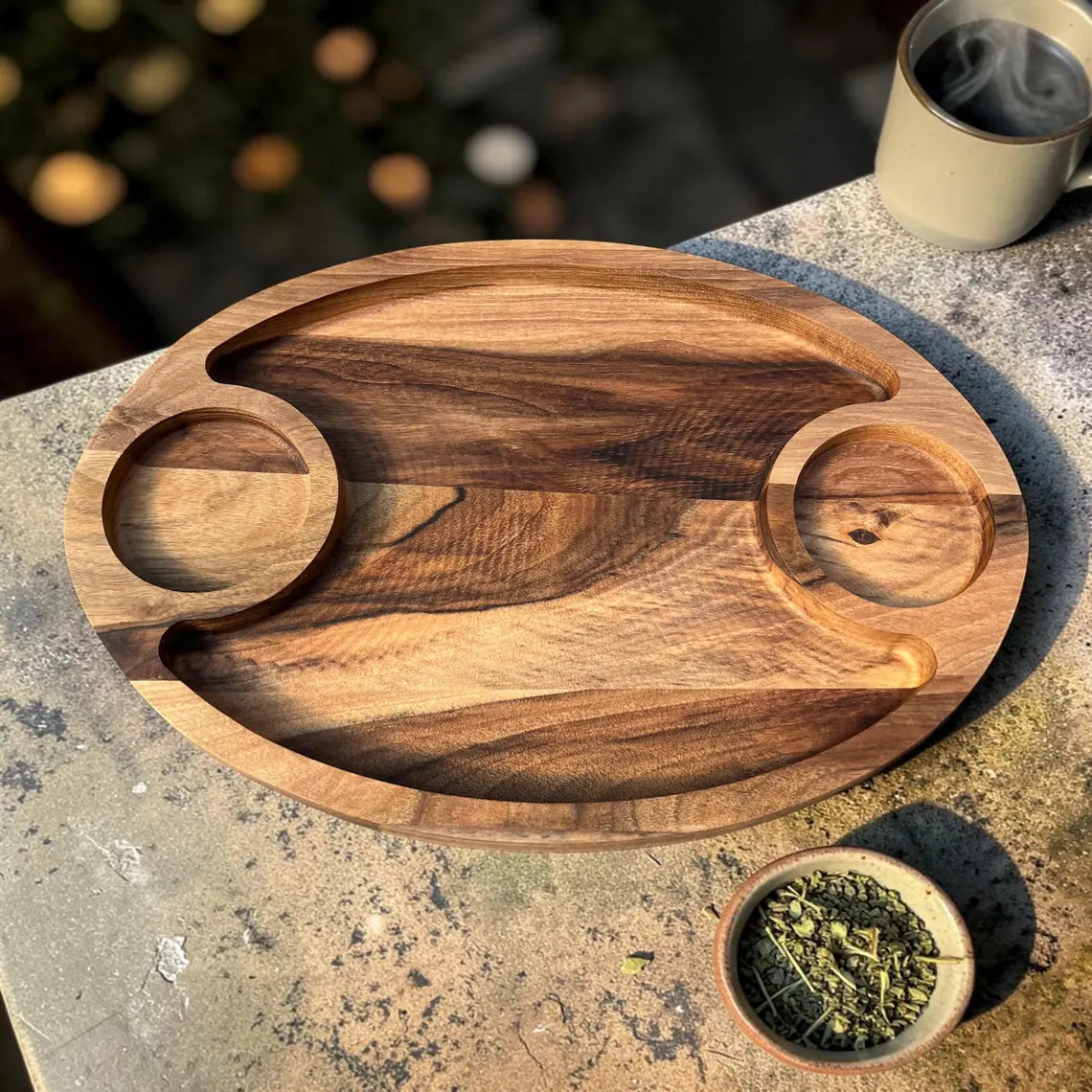 Wooden Serving Tray in Walnut